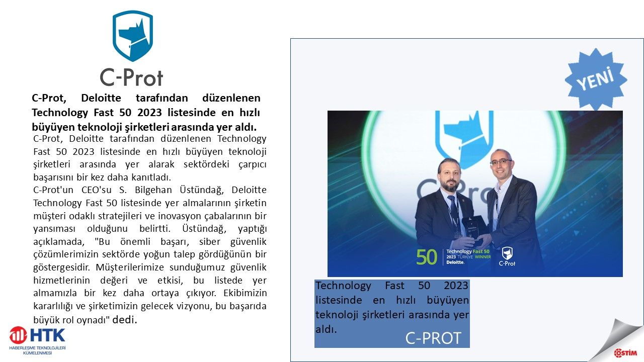 C-Prot, Deloitte Technology Fast 50 2023'te En Hızlı Büyüyen Teknoloji Şirketleri Arasında